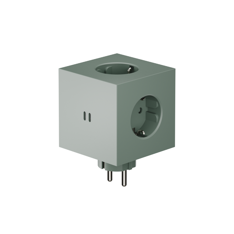 Avolt SQUARE 2 Rozgałęziacz - Listwa Zasilająca / Zielony