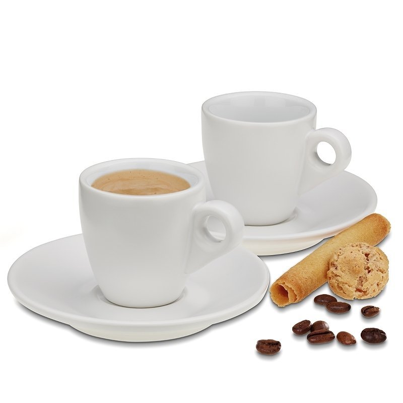 Kela MATTIA Filiżanki do Kawy Espresso 50 ml 2 Szt. Białe