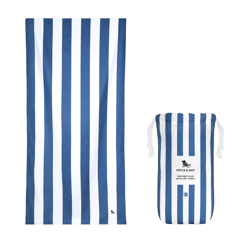 Dock &amp; Bay CABANA Szybkoschnący Ręcznik Plażowy XL 200x90 cm / Whitsunday Blue