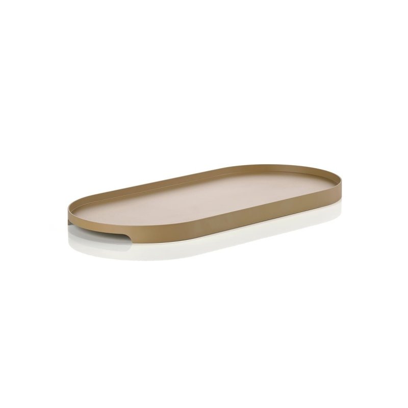 ZONE Denmark SINGLES Metalowa Podstawka - Tacka Owalna 35x16 cm Khaki