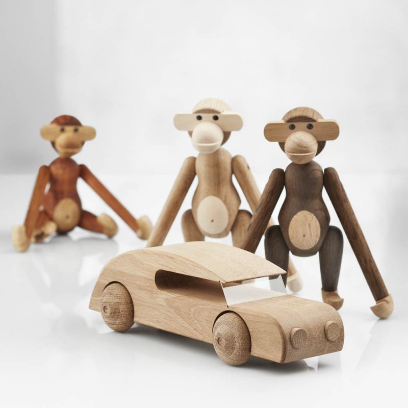 Kay Bojesen MONKEY Dekoracja - Figurka Drewniana Małpka Mała - Drewno Klon/Buk