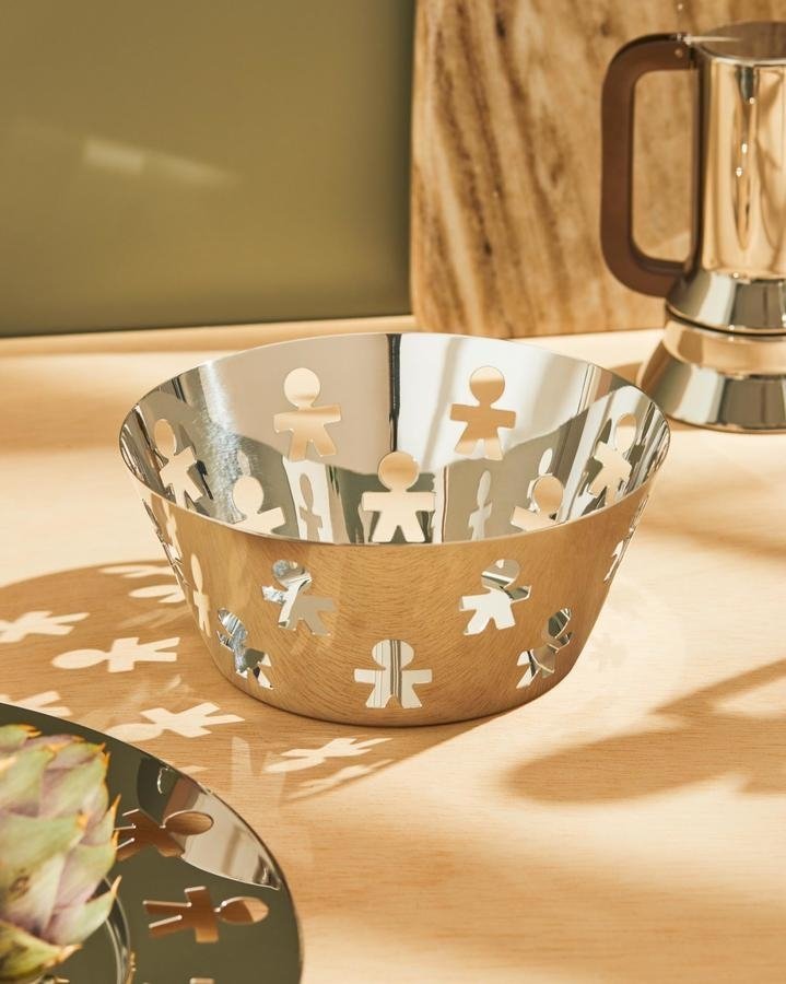 A di Alessi GIROTONDO Kosz na Owoce 20,5 cm Stal Polerowana