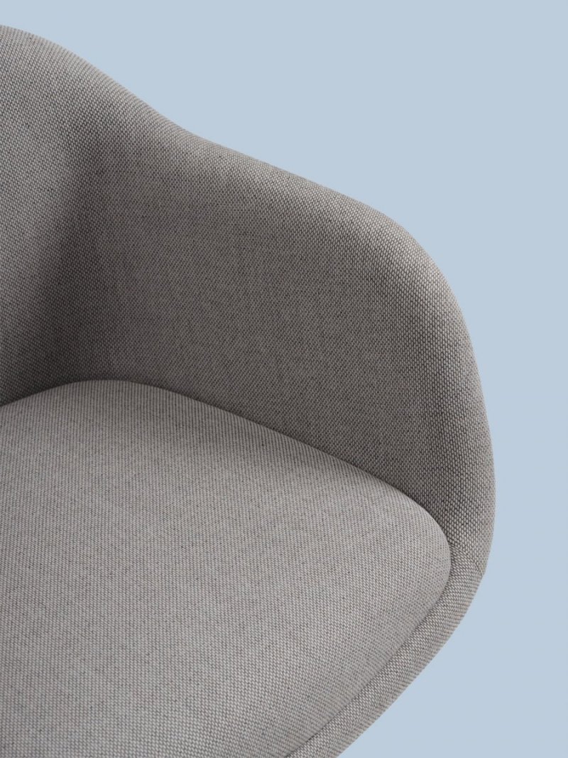 Muuto FIBER CONFERENCE Krzesło Tapicerowane / Czarne - Podstawa Drewniana Jasny Dąb - Tkanina Remix 296