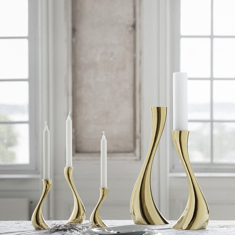 Georg Jensen COBRA Świecznik Stalowy - Zestaw 3 Świeczników / Złoty