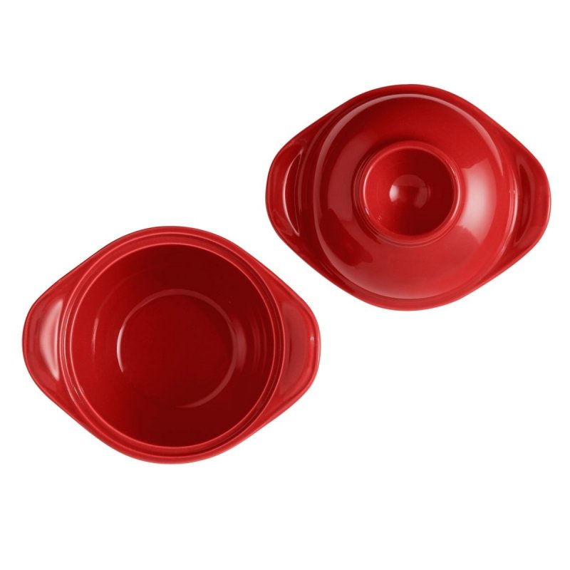 Emile Henry KITCHEN Ceramiczne Naczynie do Zapiekania i Serwowania Jajek 300 ml / Czerwone