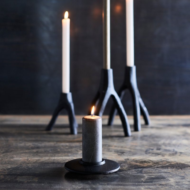 Muubs AION Świecznik Żeliwny Tealight 2 Szt. / Czarny