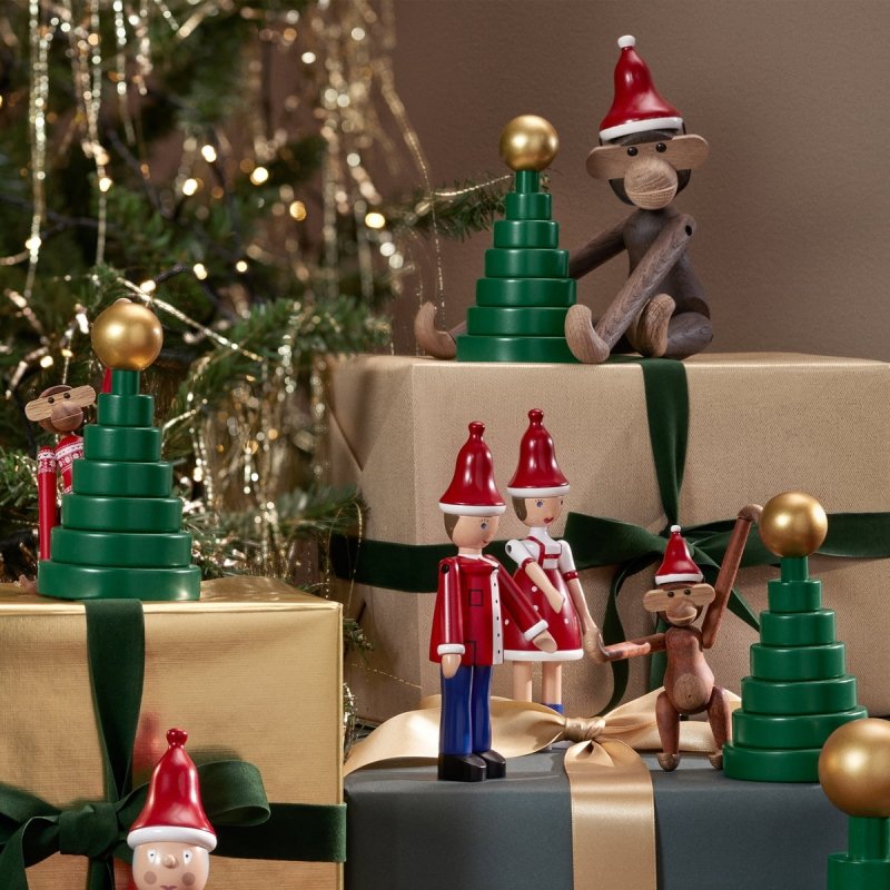 Kay Bojesen CHRISTMAS Drewniana Dekoracja -  Choinka Świąteczna 19,5 cm / Zielona