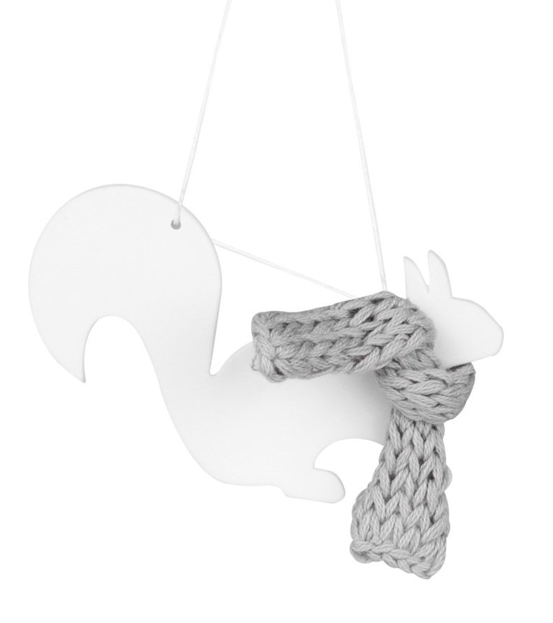 Rader CHRISTMAS Porcelanowa Zawieszka Świąteczna / Wiewiórka w Szaliku