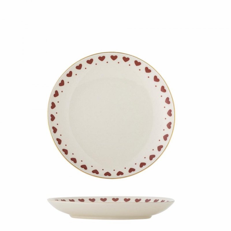 Świąteczny talerz Bloomingville Jolly – ręcznie zdobiona kamionka