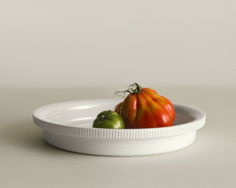Georg Jensen BERNADOTTE Porcelanowa Forma do Zapiekania Okrągła 28,6 cm / Biała