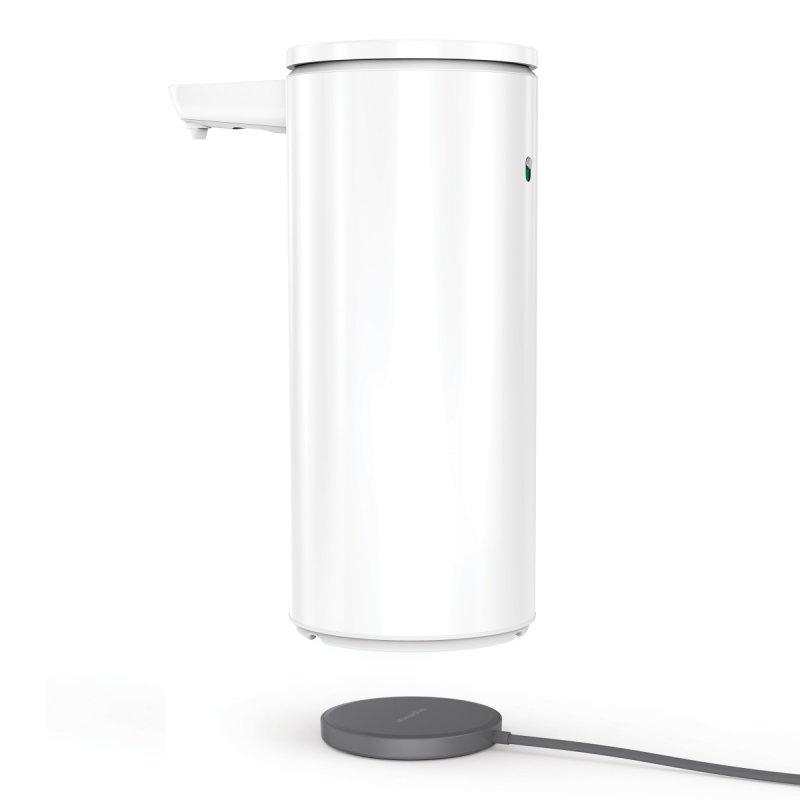 simplehuman SENSOR Stalowy Automatyczny Dozownik do Mydła, Płynu, Żelu Antybakteryjnego - Akumulatorowy 414 ml / Biały