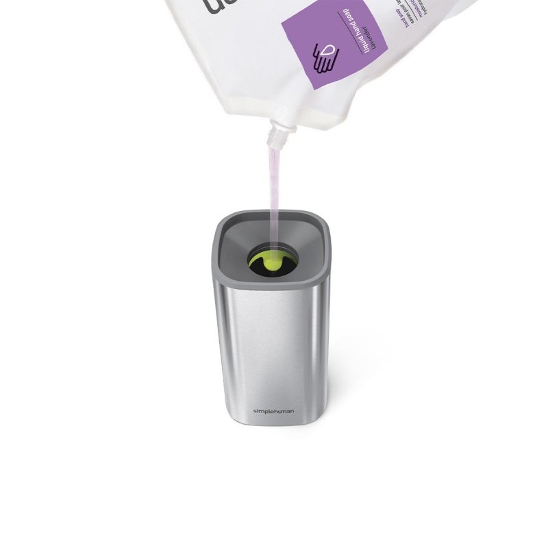 Simplehuman STEEL Stalowy Dozownik do Mydła w Płynie 295 ml Srebrny Matowy z Powłoką Antybakteryjną
