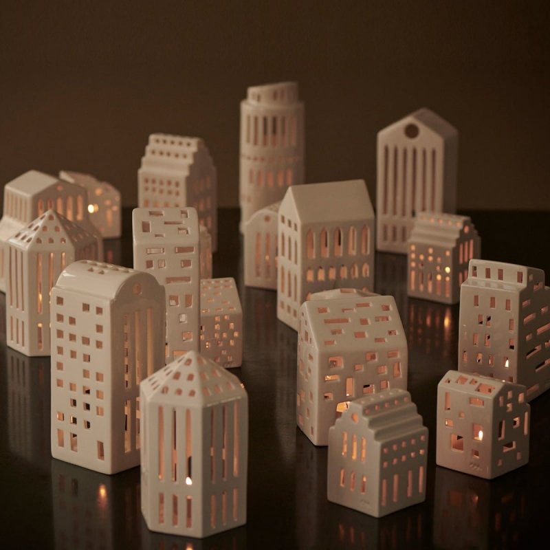 Kähler URBANIA Świecznik Tealight - Domek Biały - Pantheon