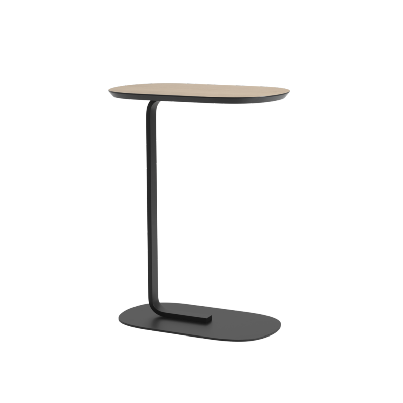 Muuto RELATE Stolik Pomocniczy - Boczny 73,5 cm Czarny / Blat Fornir Dębowy