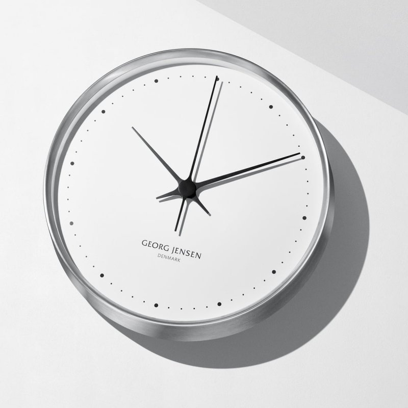 Georg Jensen KOPPEL Zegar Ścienny 22 cm Srebrny