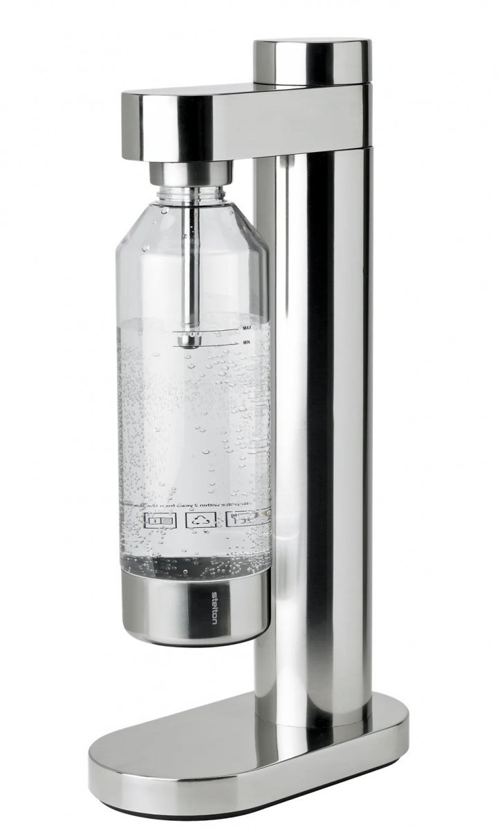 Stelton BRUS CARBONATOR Ekspres do Gazowania - Stalowy Saturator do Wody Gazowanej / Srebrny Połysk