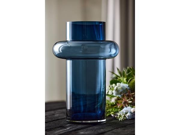 Lyngby Glass TUBE Wazon do Kwiatów 30 cm Granatowy
