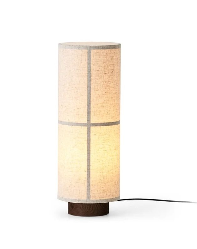 Audo HASHIRA Lampa Stołowa na Drewnianej Podstawie / Klosz z Naturalnego Lnu