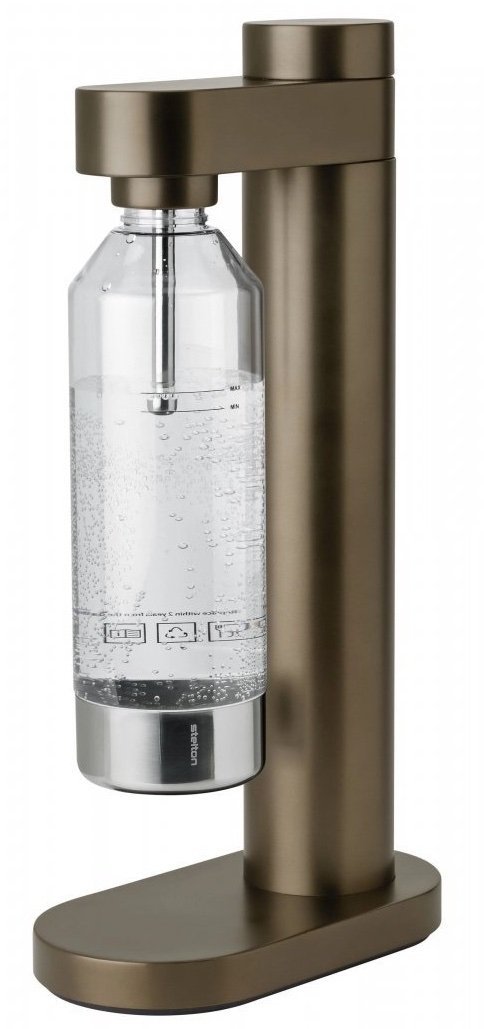 Stelton BRUS CARBONATOR Ekspres do Gazowania - Stalowy Saturator do Wody Gazowanej / Brązowy Metalik