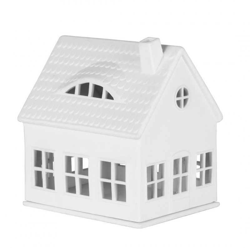 Rader HOME Świecznik - Lampion - Domek z Poddaszem 14,5 cm / Biały