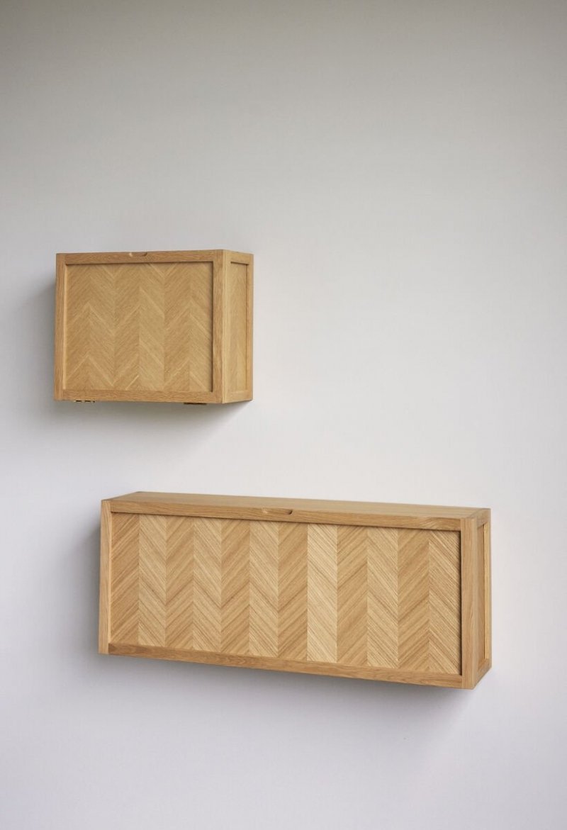 Hubsch HERRINGBONE Dębowa Szafka 100 cm / Ścienna Półka na Buty