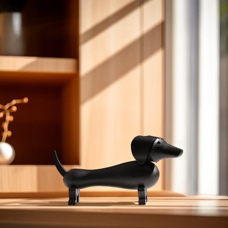 Kay Bojesen DOG Drewniana Figurka - Pies Jamnik S / Czarny