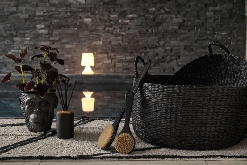 Villa Collection SCANDI Kosz do Przchowywania - Zestaw 2 Dużych Koszy - Czarny