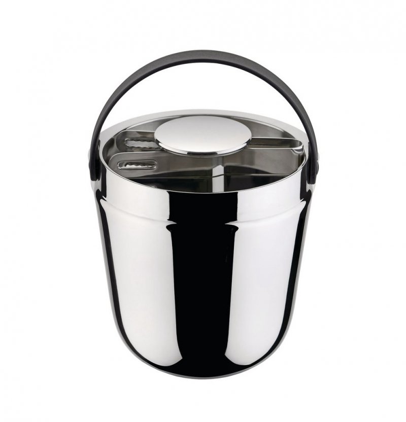 Alessi BAR Wiaderko - Stalowy Pojemnik na Lód + Szczypce
