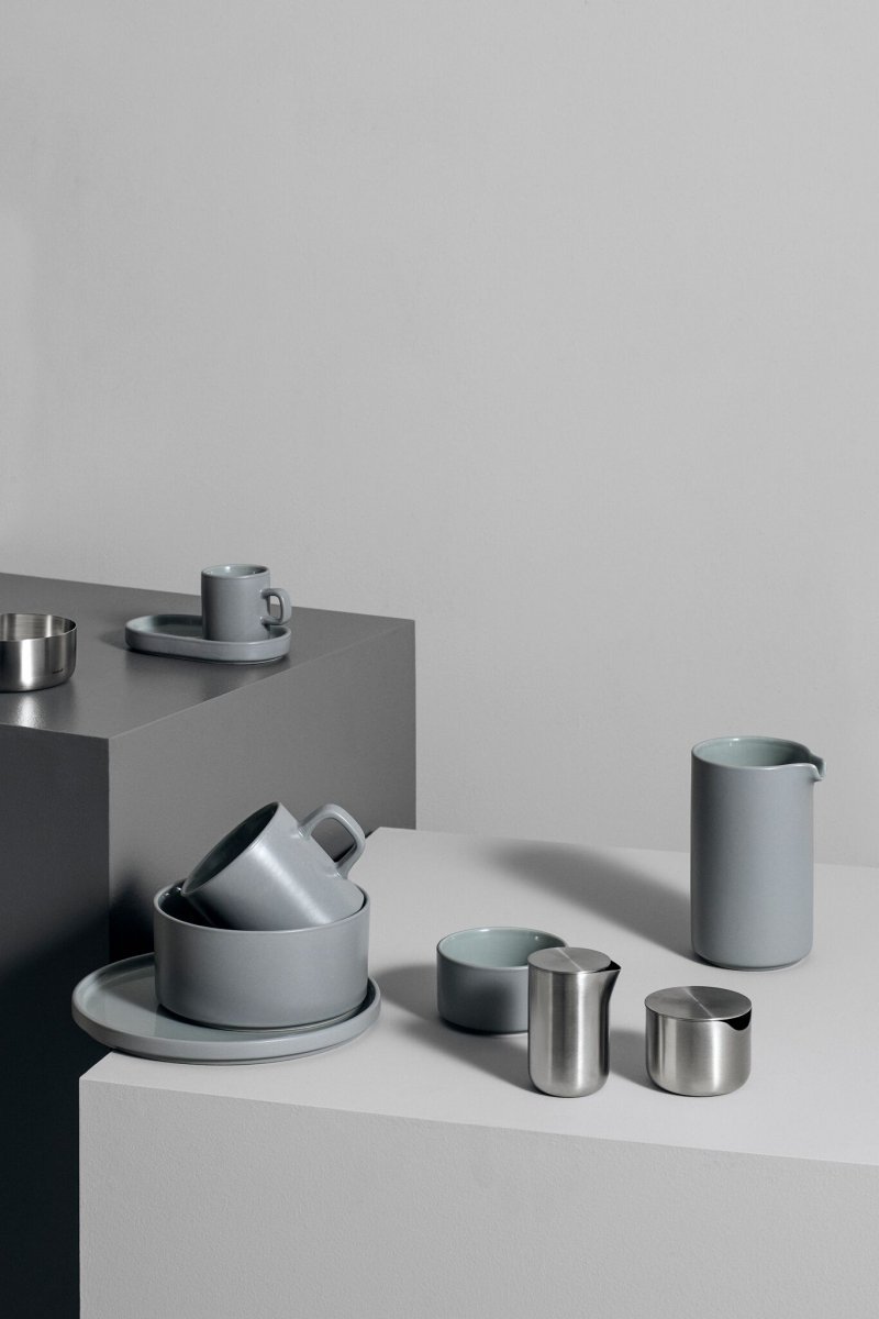Blomus PILAR Filiżanka ze Spodkiem do Herbaty 170 ml 2 Szt. Szara Mirage Grey