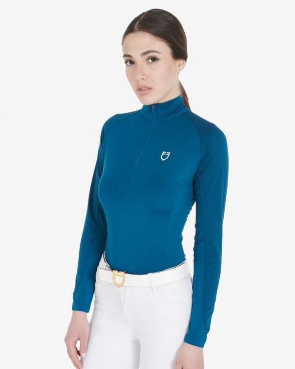 Equestro koszulka z długim rękawem, petro/white, roz. L