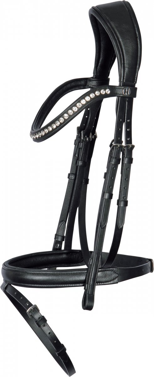 Ogłowie Nero Soft z miękkiej skóry Full srebrne wykończenie Harrys Horse