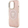 Guess IML Metal Glitter 4G Circle Triangle MagSafe - Etui do iPhone 16 Pro Max (różowy)