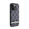 DKNY Leather Checkered Mono Pattern & Printed Stripes - Etui iPhone 14 Pro (czarny)