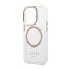 Guess Metal Outline Magsafe - Etui iPhone 14 Pro (przezroczysty / złoty)