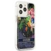 Guess Liquid Glitter Flower – Etui iPhone 13 Pro (niebieski)
