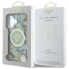 Guess Glitter Flowers Triangle Buttons MagSafe - Etui do iPhone 16 zielony