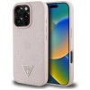 Guess Grained Hot Stamp Peony Triangle Logo MagSafe - Etui do iPhone 16 Pro Max (różowy)