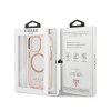 Guess Gold Outline Translucent MagSafe - Etui iPhone 13 Pro (różowy)