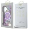 Guess Glitter Flowers Triangle Buttons MagSafe - Etui do iPhone 16 (fioletowy)