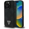 Guess Grained Hot Stamp Peony Triangle Logo MagSafe - Etui do iPhone 16 Pro Max (czarny)