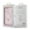 Guess Ring Stand Script Glitter MagSafe - Etui iPhone 15 Plus (różowy)