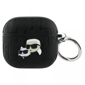 Karl Lagerfeld Monogram Karl & Choupette Head - Etui AirPods 4 (czarny)