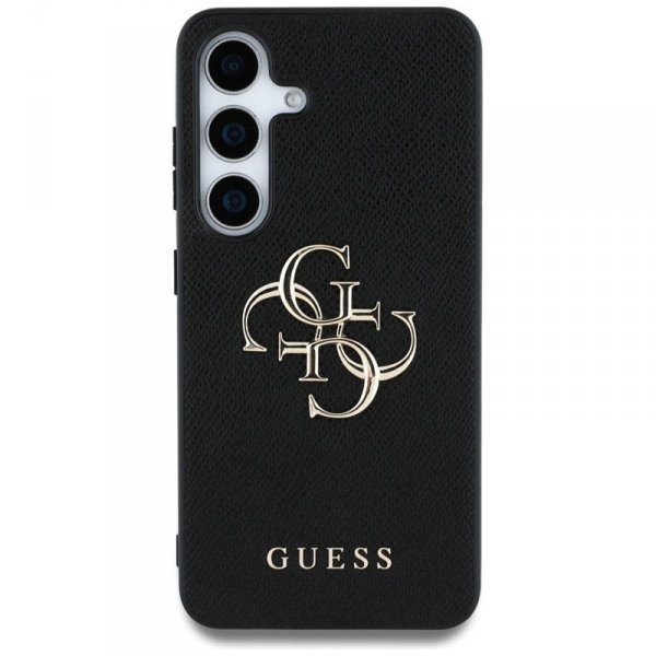 Guess Grained Big 4G Logo Small Classic Logo - Etui do Samsung Galaxy S25+ (czarny)