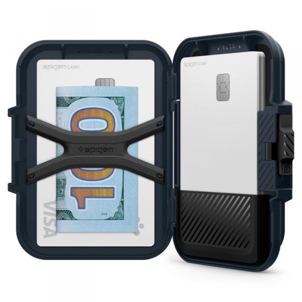 Spigen Lock Fit MagSafe - Portfel magnetyczny (Metal Slate)