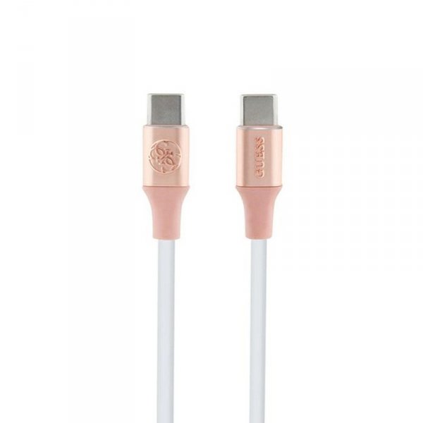 Guess Ebossed Logo - Kabel USB-C do USB-C Fast Charging 1.5m (różowy)