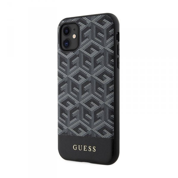 Guess GCube Stripes MagSafe - Etui iPhone 11 (Czarny)