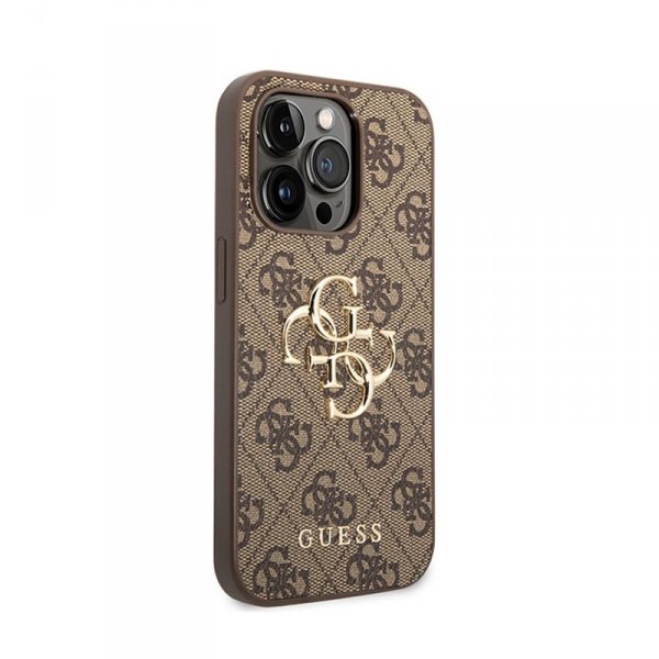 Guess 4G Big Metal Logo - Etui iPhone 15 Pro Max (brązowy)