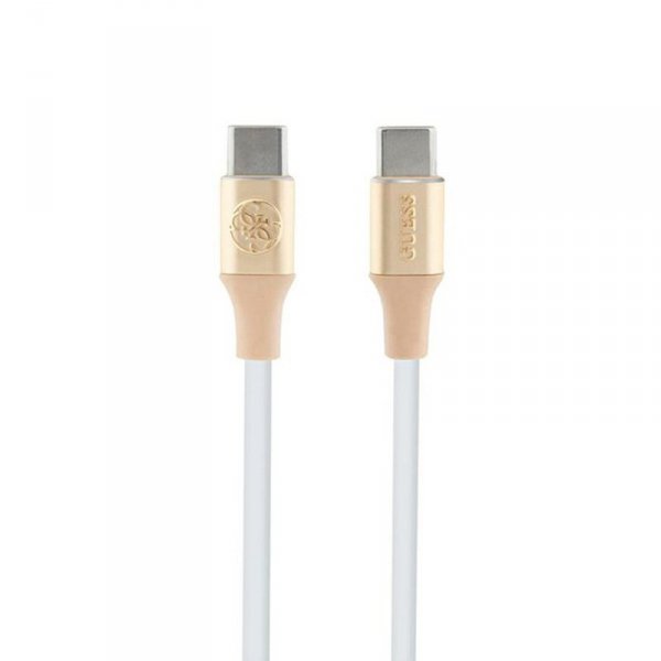Guess Ebossed Logo - Kabel USB-C do USB-C Fast Charging 1.5m (złoty)
