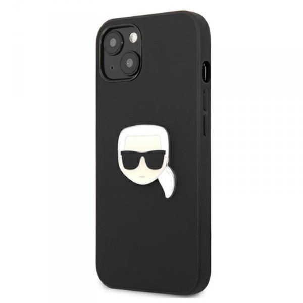 Karl Lagerfeld PU Leather Karl&#039;s Head Metal - Etui iPhone 13 mini (czarny)