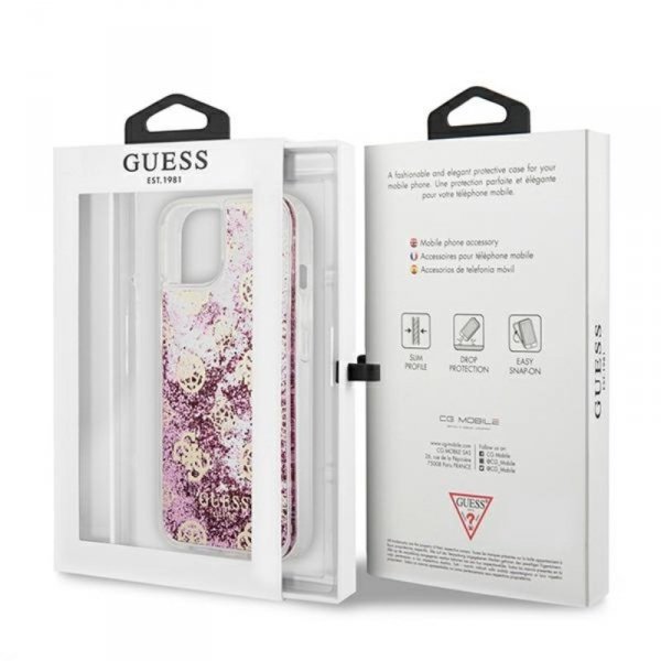 Guess Peony Liquid Glitter - Etui iPhone 13 mini (różowy)